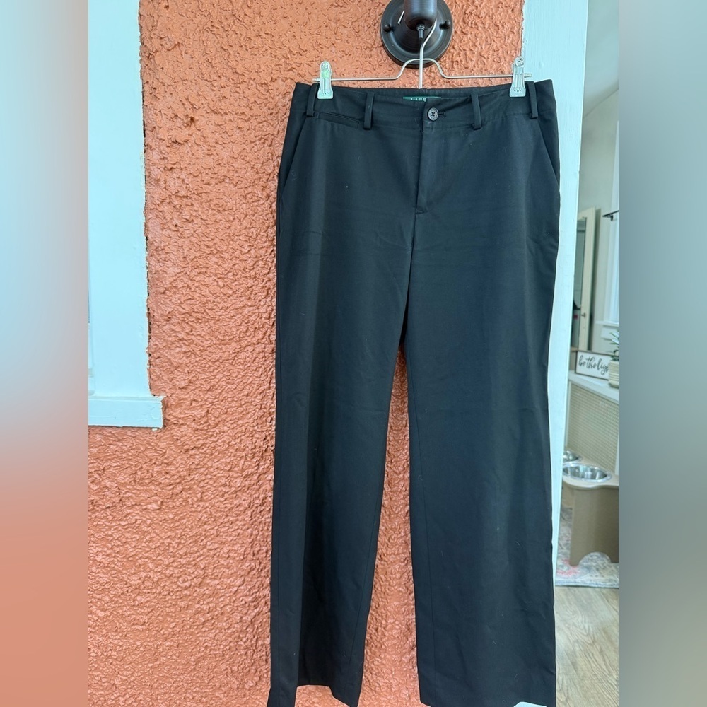 Lauren Ralph Lauren Dress Pants Women 6 Black Sanderson Wide Leg Career Business
